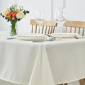 maxmill Rectangle Tablecloth Weaved Texture Design Water Resistant Wrinkle Free Spill-Proof, Soft Table Cloth for Dining Room Decoration, Banquet Parties Event Holiday Dinner, 52 x 84 Inch Ivory