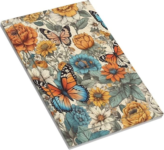 Light Switch Cover Vintage Colorful Floral Butterfly Flowers Wall Plate Cover 1 Gang Blank No Device Decorative Outlet Covers Electrical Switchplate for Bathroom Bedroom Decor