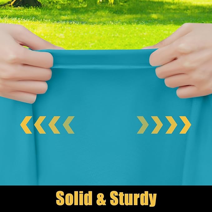 Smiry Rectangle Picnic Table Cloth, Waterproof Elastic Fitted Tablecloths for 6 Foot Tables, Washable Polyester Table Cover for Camping, Indoor and Outdoor (Teal, 36"x72")