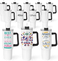 40 oz Sublimation Tumblers with Black Handle Lid and Straw 12 Pack Stainless Steel Double Wall Vacuum Insulated Travel Mug Cup Bulk Sublimation Blank for DIY Gift