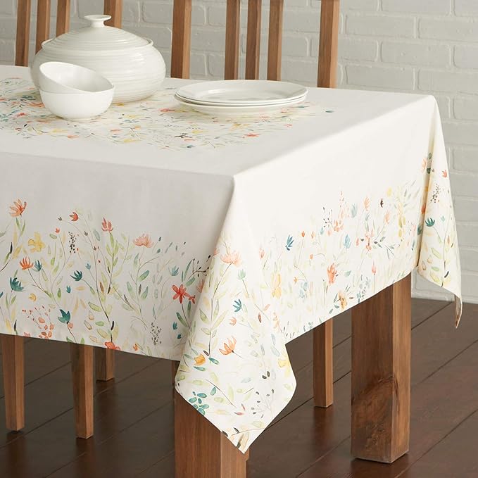 Maison d' Hermine Table Cloth Rectangle Table 100% Cotton 70 x 140 Inches Tablecloth Reusable Decorative for Dining Room Farmhouse Home Valentines Day Decorations Spring Summer - Colmar