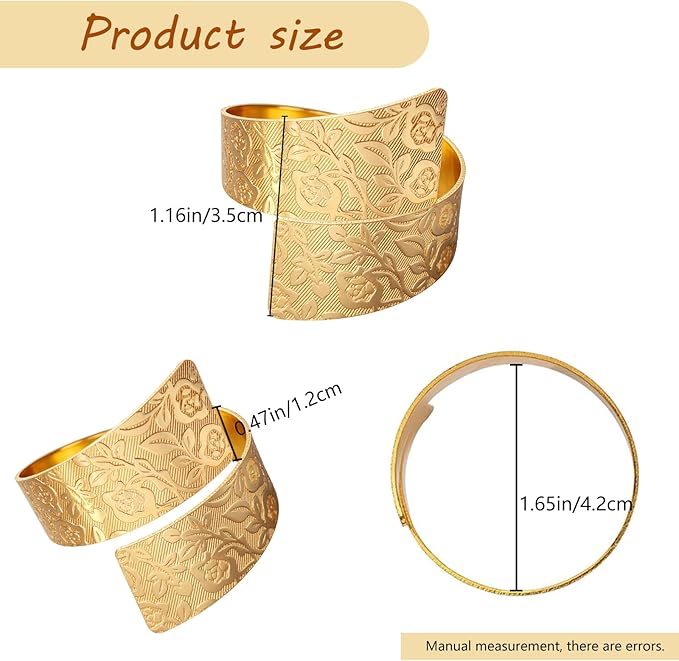 Napkin Rings Set of 12, Irregular-Shaped Metal Napkin Holders with Rose Patterns for Wedding Dining, Holiday Table Decor, Perfect for Home Chefs & Party Planners（Gold）