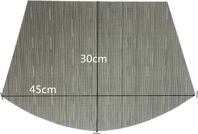 Red-A Woven Vinyl Placemats for Dining Table Durable Heat Resistant Washable Placemats for Round Table Wedge Shaped Placemats Set of 4,Silver Gray