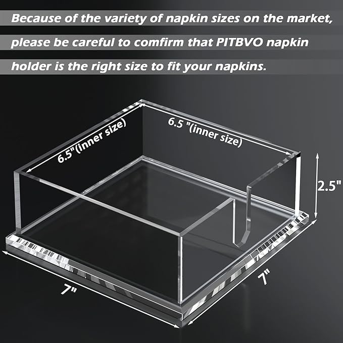 Transparent Acrylic Napkin Holder Clear Guest Paper Disposable Hand Towel Dispenser Tray Organizer For Table Home Kitchen Restaurant and Hotel Business