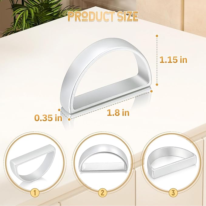 KPOSIYA Napkin Rings Set of 36, Metal Silver Napkin Rings Bulk for Table Settings, D-Shape Napkin Holders Rings for Dinner Table Decor, Easter, Fall,Thanksgiving, Christmas, Party,（Silver 36 pcs）