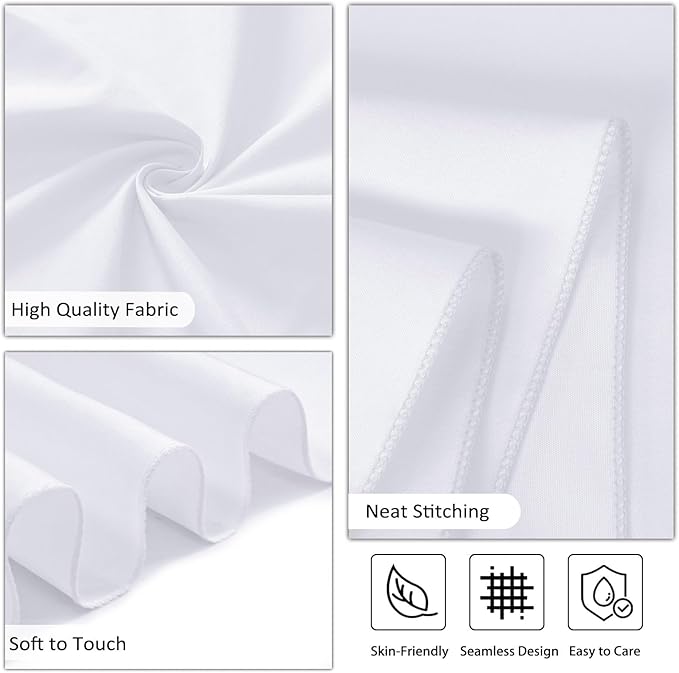 12 Pack White Round Tablecloth 90 Inch White Table Cloth Stain and Wrinkle Resistant Reusable and Washable Polyester Fabric Table Covers for Buffet Wedding Party and Banquet