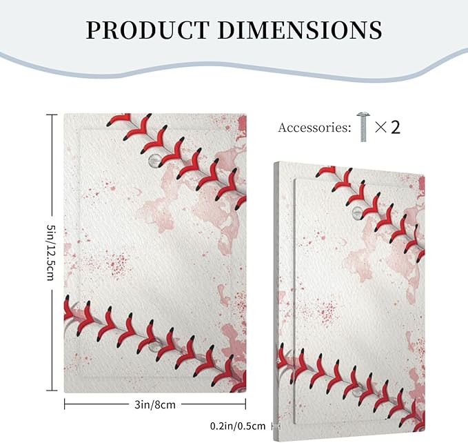 Light Switch Cover Baseball Sports Ball Game Wall Plate Cover 1 Gang Blank No Device Decorative Outlet Covers Electrical Switchplate for Bathroom Bedroom Decor