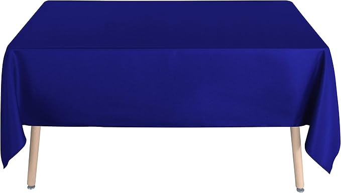 sancua Rectangle Tablecloth - 60 x 102 Inch - Stain and Wrinkle Resistant Washable Polyester Table Cloth, Decorative Fabric Table Cover for Dining Tables, Buffet Parties and Camping, Blue