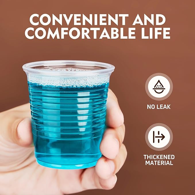 YEEHAW 100 Pack 3 oz Bathroom Plastic Cups, Disposable Mouthwash Cups, Samll Plastic Cup 3 oz for Cold Beverages, Ideal for Party, Tasting and Drinking