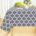 Smiry Square Table Cloth, Wipeable Spillproof Plastic Tablecloths for Dining, Waterproof Vinyl Tablecloth with Flannel Backing for Square Tables, Camping, Outdoor and Indoor (70"x70", Grey)