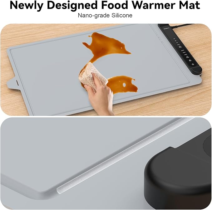 Warming Trays for Buffets Party - Warming Mat for Food - Food Warmer Mat Silicone Heating Mat for Food Heating Trays to Keep Food Warm at Party Electric Warming Tray