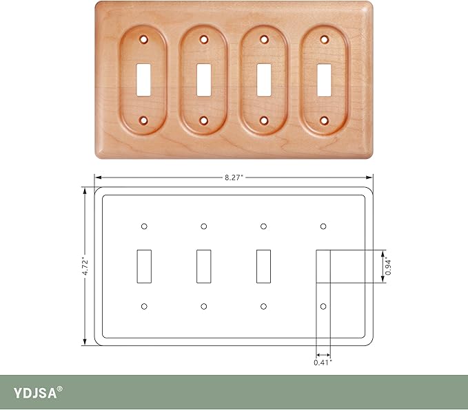 Oversized Decorative Light Switch Cover Plate Elegant Maple Wood Design For Stylish Wall Plates And Switch Covers