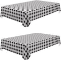 misaya 2 Pack Waterproof Vinyl Table Cloth, Buffalo Flannel Backed Tablecloth, Wipeable Plastic Table Cover for Dinner, Kitchen, Outdoor (60" x 84", Black and White)