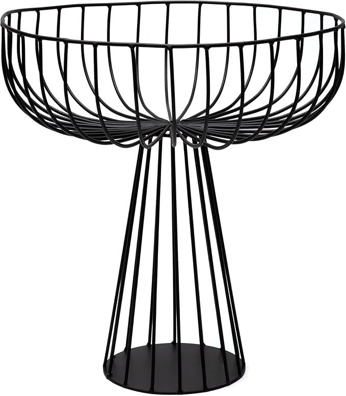 Serax Home Decor Fruit Bowl | Metal sculptures interior accessories by Antonino Sciortino | Oval Iron Kitchen Basket | Modern House Decor or Kitchen Storage for Counter and Table (bread basket, black)