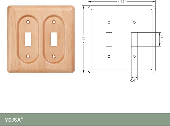 Elegant Maple Wood Cover For Double Toggle Light Switch Plate Durable And Stylish Switch Plate Replacement