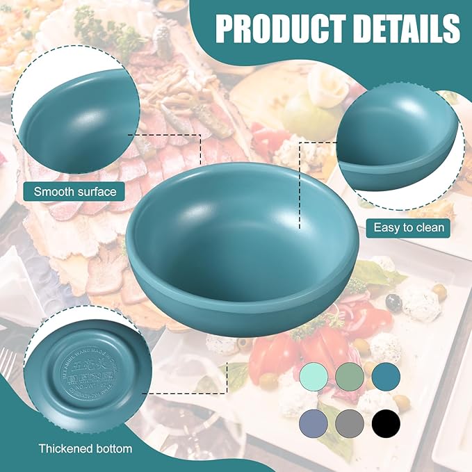 12 Pcs Dip Bowls Set 1.7oz Sauce Soy Dishes Bowls Small for Dipping Tomato Sauce, Soy, BBQ and Other Party Supplies(Multicolor)