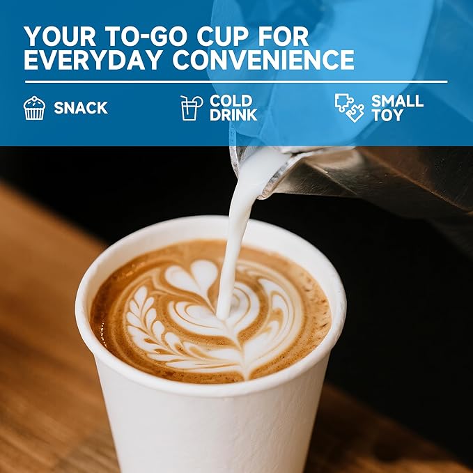 RACETOP Disposable Paper Coffee Cups, Paper Cups, Disposable Coffee Cups for Beverage or Coffee 12 oz 100 pack