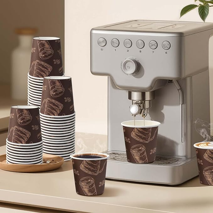 600 Pack 4 oz Small Coffee Cups, Disposable Paper Espresso Cups for Hot/Cold Drinks, Office, Home, Shop, Event