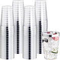 I00000 50 Pack 12 oz Silver Plastic Cups, Silver Rimmed Disposable Cups, Party Wine Glasses Disposable Cocktail Glasses Heavy Duty Cups with Silver Rim, 12 Ounce Plastic Tumblers For Party