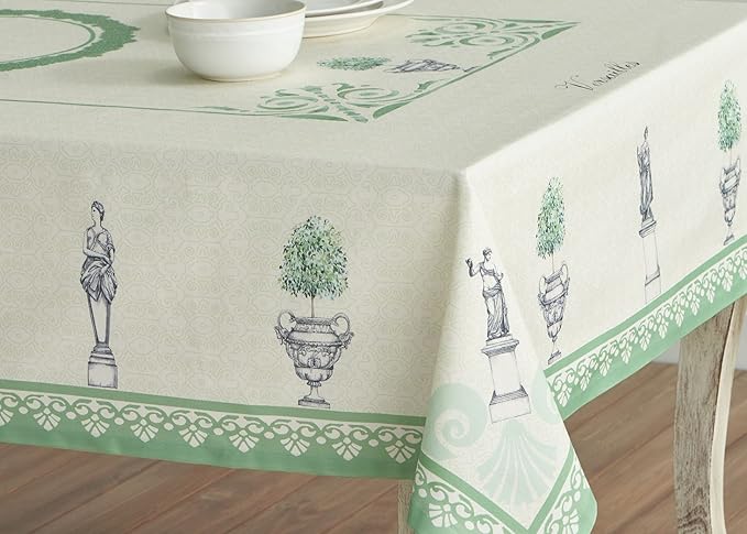Maison d' Hermine Table Cloth Rectangle Table 100% Cotton 60 x 108 Inches Tablecloth Reusable Decorative for Dining Room Farmhouse Home Valentines Day Decorations Spring Summer - Jardin Du Roy