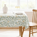 H.VERSAILTEX Linen Table Cloths Floral Printed Tablecloth Spill-Proof Waterproof Table Cover for Dining Buffet Feature Soft and Thick Fabric Wrinkle Free, 60 x 104 Inch, Adela Botanical Motif - Sage