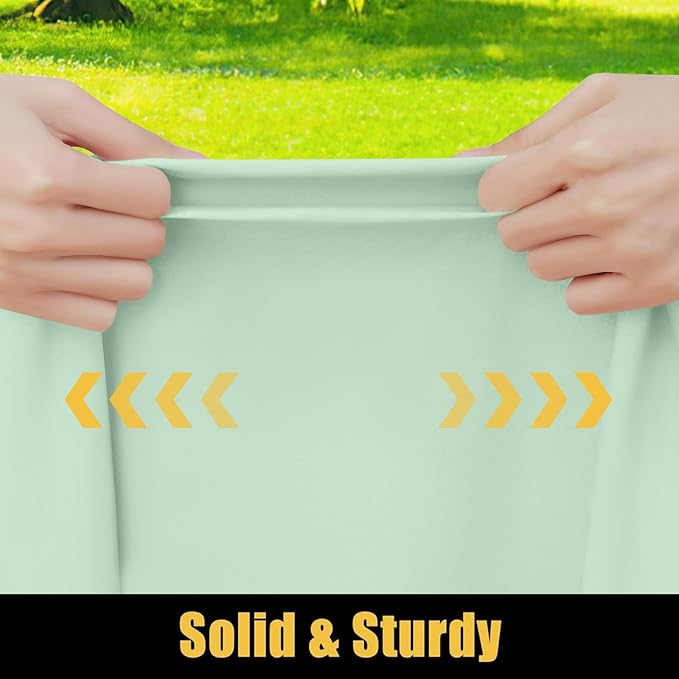 Smiry Rectangle Picnic Table Cloth, Waterproof Elastic Fitted Tablecloths for 6 Foot Tables, Washable Polyester Table Cover for Camping, Indoor and Outdoor (Green, 30"x72")