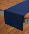 Solino Home Linen Short Table Runner 36 Inches - Athena, 100% Pure Linen Royal Blue Table Runner 14 x 36 Inch Ideal for Dresser and Coffee Tables - Winter