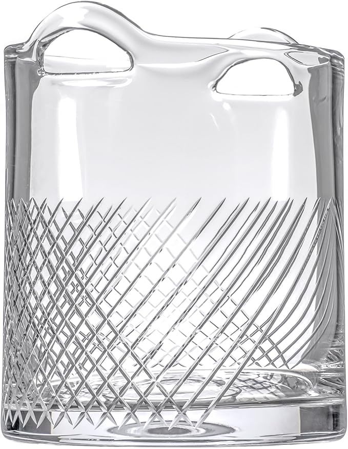 Rolf Glass Bourbon Street Ice Bucket | Glass Champagne Ice Bucket | Lead-Free and Diamond-Wheel Engraved | Designed and Engraved in the USA