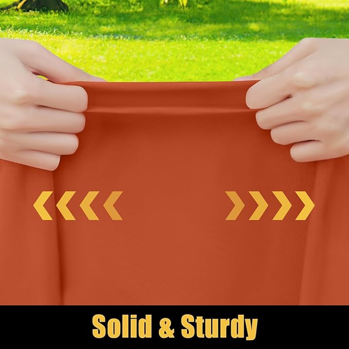 Smiry Rectangle Picnic Table Cloth, Waterproof Elastic Fitted Tablecloths for 6 Foot Tables, Washable Polyester Table Cover for Camping, Indoor and Outdoor (Rust, 30"x72")