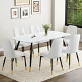 Modern Dining Table Set for 6, Dining Table Chairs Set of 6, Sintered Stone Kitchen Table Top and Modern Chairs Set of 6 for Kitchen Dining Room