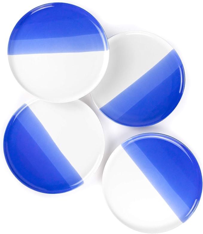 Ombre Dinner Plates Oia Blue - 10.25 inch Porcelain Plates Set, Ceramic Plate Set of 4 - Ombre Dinnerware Collection - Oia Plates