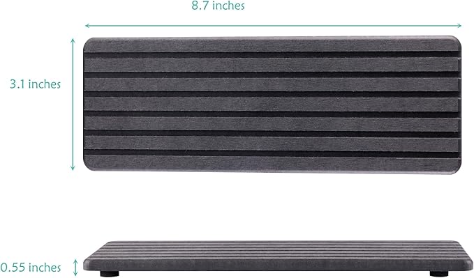 2 PCS Water Absorbent Diatomite Coasters (12.2" x 4"), Grooved Design, Water Absorbing Stone Used for Hand Soaps & Plants & toiletries in The Modern Home
