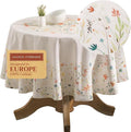 Maison d' Hermine Table Cloth Round Table 100% Cotton 69 Round Inches Tablecloth Reusable Decorative for Dining Room Farmhouse Home Valentines Day Decorations Spring Summer - Colmar
