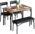 Dining Table Set for 4, Rectangular Kitchen Table and Chairs Set of 4 for Small Spaces, Modern Dining Room Table Set with Upholstered Bench and 2 Chairs, Space Saving Dining Furniture for Apartments