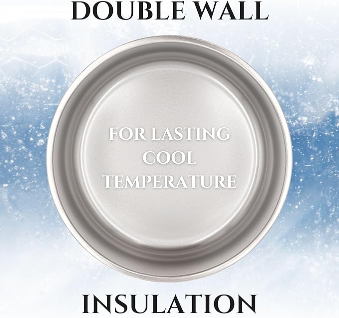 Stainless Steel Dog Bowl for Small-Large Dogs | Double Wall Insulated, Non-Slip Base Heavy Duty Water and Food Bowls for Dogs & Cats | Pet Safe BPA Free & Dishwasher Safe | 32 Oz - Blue
