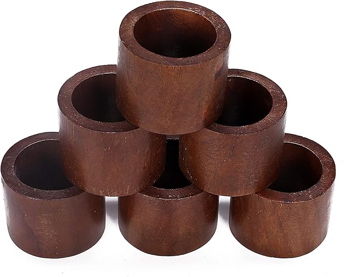 Handcrafted Wood Napkin Rings Set, Set of 12, Wood Napkin Holders, 2 Inch, Hand Made by Skilled artisans - Perfect for Parties, Any Events, Regular Home Use, Family Dinners, Holidays