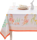 Maison d' Hermine Table Cloth Rectangle Table 100% Cotton 70 x 108 Inches Tablecloth Reusable Decorative for Dining Room Farmhouse Home Valentines Day Decorations Spring Summer - Bunny Party