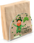 Napkin Holder Happy St Patrick's Day Green Shamrocks Crystal Clear Acrylic Napkin Holders Paper Napkin Holder Dining Table Dispenser for Kitchen Restaurant Home Decor Bar Accessories