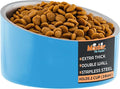 Master Pet Supply Stainless Steel Slanted Dog Cat Food Bowl - 16 oz Heavy Duty - True Blue, Double Wall Insulated, Non-Slip Elevated Bowl for French Bulldogs Pugs Cats, Anti Rust Dishwasher Safe