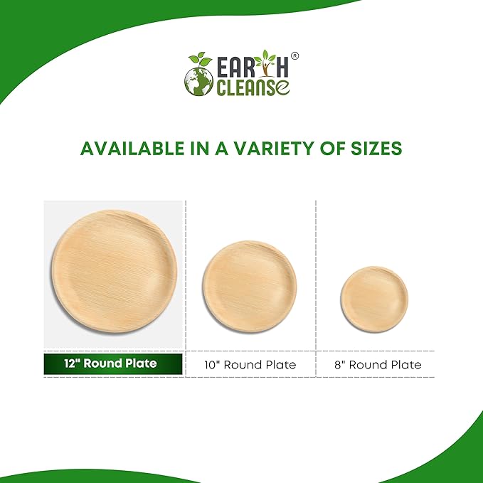 The Palm Dinnerware – Palm Plates 12 Inch Round (200 Pack) | Compostable & Biodegradable | Like Bamboo Disposable Plates | Oven & Microwave Safe | Eco-Friendly Party Dinnerware