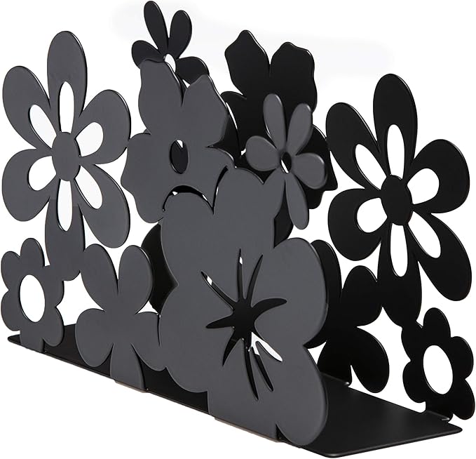 Mango Steam Tabletop Napkin/Tissue & Letter Holder For Home, Kitchen, Restaurants (Flower, Black)