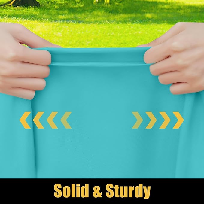 Smiry Rectangle Picnic Table Cloth, Waterproof Elastic Fitted Tablecloths for 4 Foot Tables, Washable Polyester Table Cover for Camping, Indoor and Outdoor (Turquoise, 30"x48")