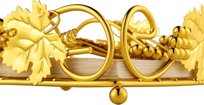 Flat Napkin Holder for Table Gold With Weight Arm for Kitchen Courtertops Dinning Table Grape Leaf Modern Tissue Dispenser Stainless Steel Gilding (7" L X 7" W X 2.5" H)