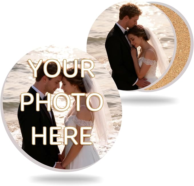Custom Ceramic Coaster, Personalized Non-Slip Coasters for Crafts, Customized DIY Absorbent Drink Coasters with Text Logo Image, Cork Base for Office, Bar, Kitchen, Halloween