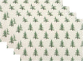 Christmas Trees Placemats Set of 4 Sage Green Christmas Decor Place Mats 12x18 Inch Xmas Winter Holiday Farmhouse Decorative Linen Table Mats for Home Kitchen Dining Party Table Decoration