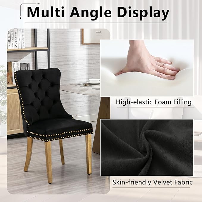 SSLine Modern 70" Glass Dining Table Set for 8, Kitchen Dinner Table Set with Stainless Steel Base and 8 Velvet Dining Chairs