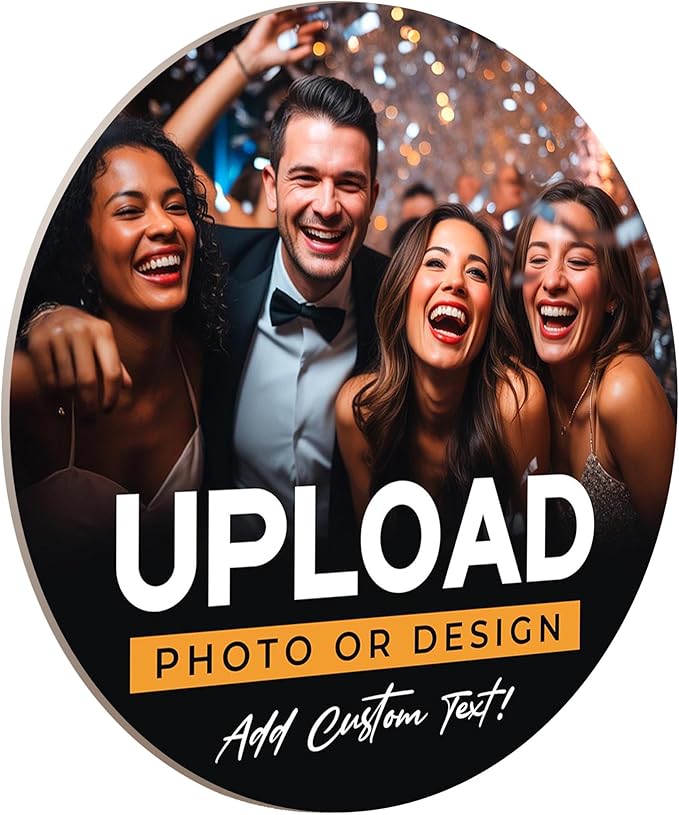 Personalized Drink Coasters, Custom Cardboard Coasters with Photo and Text, Design Your Own Coaster for Events, Parties, Bars, and Unique Gifts, 3.95" Round p (10-Pack)