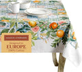 Maison d' Hermine Table Cloth Square Table 100% Cotton 54 x 54 Inches Tablecloth Reusable Decorative for Dining Room Farmhouse Home Valentines Day Decorations Spring Summer - Agrume