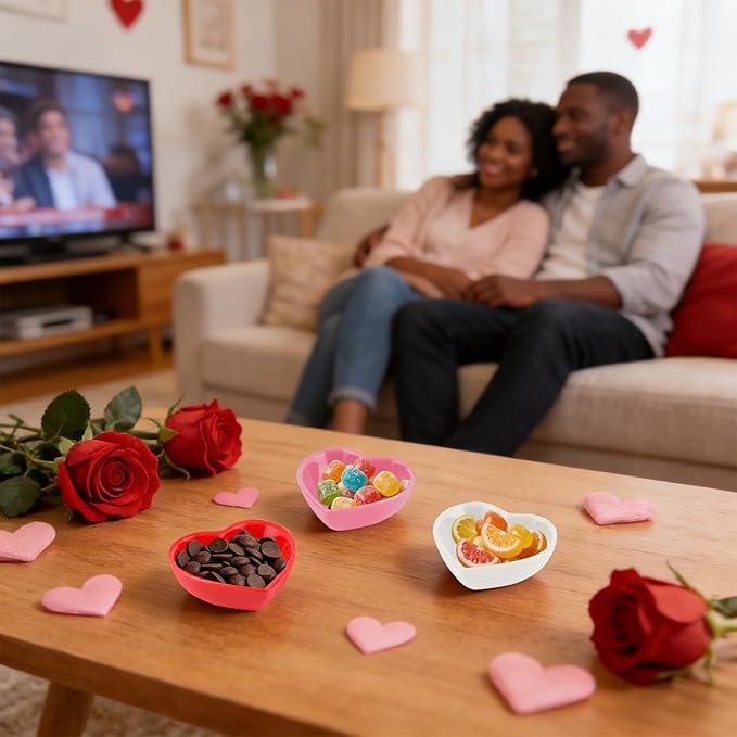 8PCS Heart Shaped Bowl Heart Bowl For Candy Lovers, Office Desk Decor, Home Snack Display, Valentine'S Day, Wedding Celebrations, Birthday Parties,Family Kitchen Use