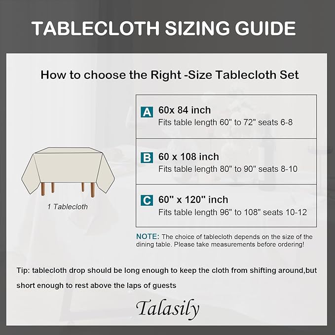 Talasily Linen Tablecloth 100% Pure Linen Table Cloth 60x84 Inches Rectangle Tablecloths Washable Cloths for Kitchen, Dining, Buffet Parties, Holidays, Picnic, Weddings and Restaurants-Forest Green
